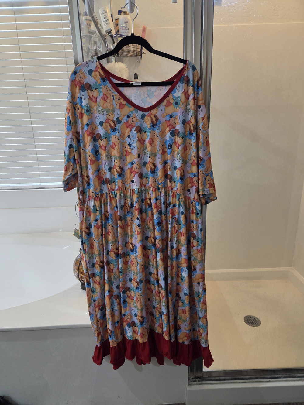 Disney Winnie The Pooh Short-Sleeve Ruffle Hem Dress in Multi-Color Print